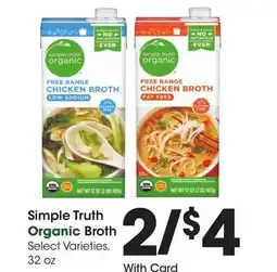 Ralphs Simple Truth Organic Broth offer