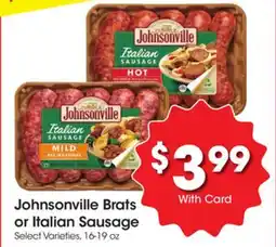 Ralphs Johnsonville Brats or Italian Sausage offer