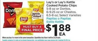 Food 4 Less Lay's Or Lay's Kettle Cooked Potato Chips offer