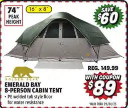 Big 5 Golden Bear Emerald Bay 8-Person Cabin Tent offer