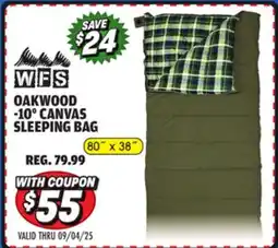 Big 5 World Famous Sports Oakwood -10° Canvas Sleeping Bag offer