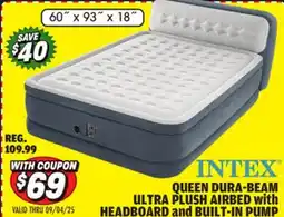 Big 5 Intex Queen 18 Dura-Beam Ultra Plush Airbed with Headboard and Built-In Pump offer