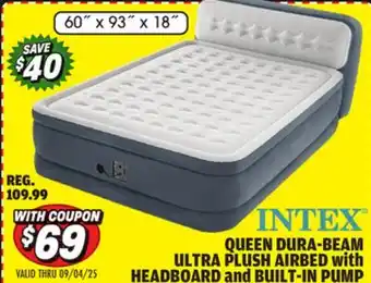 Big 5 Intex Queen 18 Dura-Beam Ultra Plush Airbed with Headboard and Built-In Pump offer