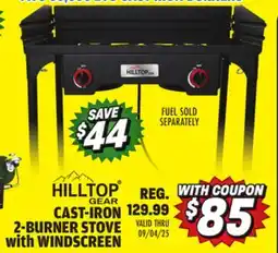 Big 5 Hilltop Gear Cast-Iron 2-Burner Stove with Windscreen offer