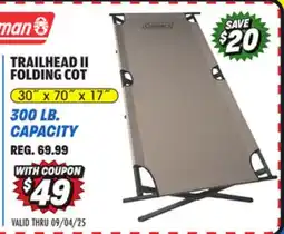 Big 5 Coleman Trailhead II Folding Cot offer