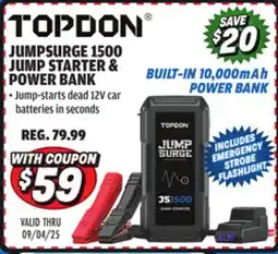 Big 5 TOPDON USA JumpSurge 1500 Jump Starter and Power Bank offer