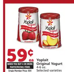 Vons Yoplait Original Yogurt offer