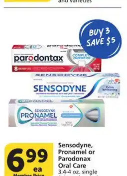 Vons Sensodyne, Pronamel or Parodonax Oral Care offer