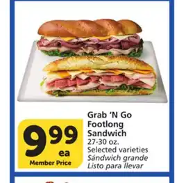 Vons Grab'N Go Footlong Sandwich offer