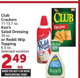 Vons Club Crackers 11-13.7 oz. Ken's Salad Dressing 16 oz. or Reddi Wip Topping 6.5 oz offer
