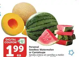 Vons Personal Seedless Watermelon or Cantaloupe offer