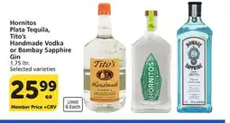 Vons Hornitos Plata Tequila, Tito's Handmade Vodka or Bombay Sapphire Gin offer