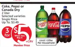 Vons Coke, Pepsi or Canada Dry offer