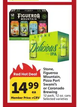 Vons Stone, Figueroa Mountain, Pizza Port Swami's or Coronado Brewing offer