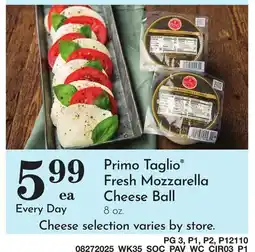 Pavilions Primo Taglio Fresh Mozzarella Cheese Ball offer