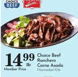 Pavilions Choice Beef Ranchero Carne Asada offer