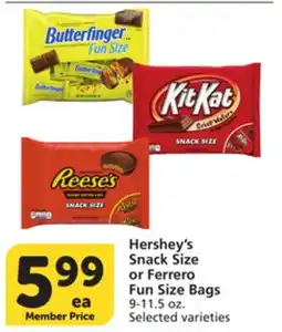 Pavilions Hershey's Snack Size or Ferrero Fun Size Bags offer