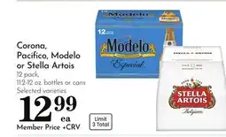 Pavilions Corona, Pacifico, Modelo or Stella Artois offer