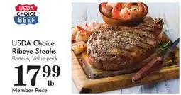 Pavilions USDA Choice Ribeye Steaks offer