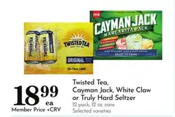 Pavilions Twisted Tea, Cayman Jack, White Claw or Truly Hard Seltzer offer
