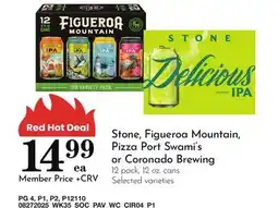 Pavilions Stone, Figueroa Mountain, Pizza Port Swami's or Coronado Brewing offer