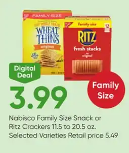 Stater Bros Nabisco Family Size Snack or Ritz Crackers offer