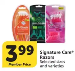 Pavilions Signature Care Razors offer