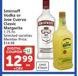 Albertsons Smirnoff Vodka or Jose Cuervo Classic Margarita offer