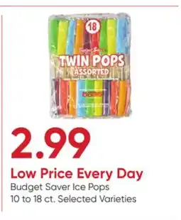 Stater Bros Budget Saver Ice Pops offer