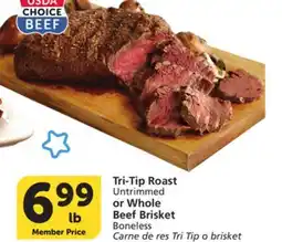 Albertsons Tri-Tip Roast Untrimmed or Whole Beef Brisket Boneless offer