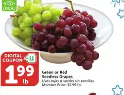 Albertsons Green or Red Seedless Grapes offer