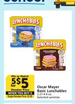 Albertsons Oscar Mayer Basic Lunchables offer