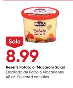 Stater Bros Reser's Potato or Macaroni Salad offer