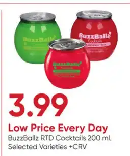 Stater Bros BuzzBallz RTD Cocktails offer