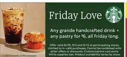 Albertsons Any grande handcrafted drink offer