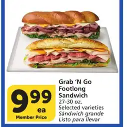 Albertsons Grab'N Go Footlong Sandwich offer