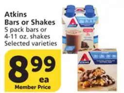 Albertsons Atkins Bars or Shakes offer