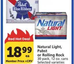 Albertsons Natural Light, Pabst or Rolling Rock offer