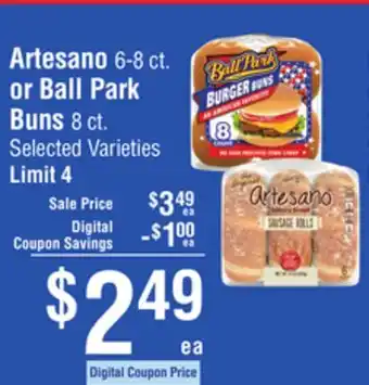 Smart & Final Artesano or Ball Park Buns offer