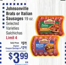 Smart & Final Johnsonville Brats or Italian Sausages offer