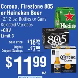 Smart & Final Corona, Firestone 805 or Heineken Beer offer