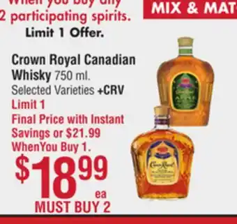 Smart & Final Crown Royal Canadian Whisky offer