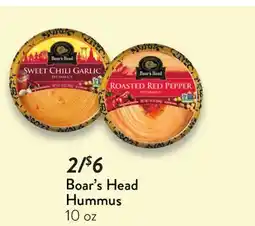 Fresh Thyme Boar's Head Hummus offer