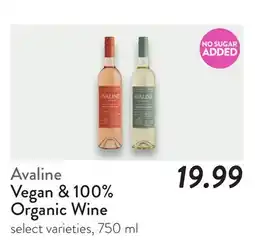 Fresh Thyme Avaline Vegan & 100% Organic Wine offer