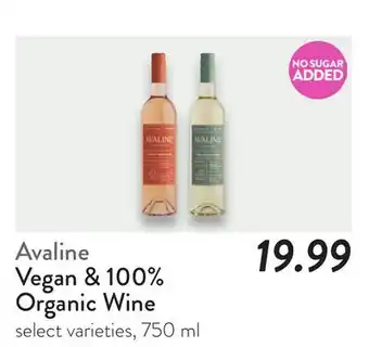 Fresh Thyme Avaline Vegan & 100% Organic Wine offer
