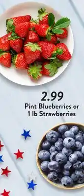 Fresh Thyme Pint Blueberries or 1 lb Strawberries offer