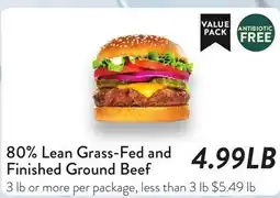 Fresh Thyme 80% Lean Grass-Fed and Finished Ground Beef offer