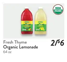 Fresh Thyme Fresh Thyme Organic Lemonade offer