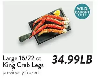 Fresh Thyme Large 16/22 ct King Crab Legs offer
