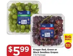 Food 4 Less Kroger Red, Green or Black Seedless Grapes offer